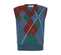 Vivienne Westwood - Gilet en laine mélangée à losanges brodés - Homme - Pulls - Multicolore - Taille: XL