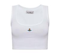 Vivienne Westwood - Haut avec logo brodé - Femme - Tops - Blanc - Taille: 42 FR