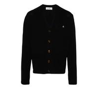 Vivienne Westwood, Homme, Pulls, Noir, Taille: XL Cardigan noir en coton biologique avec logo Orb