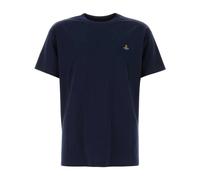 Vivienne Westwood, Homme, Tops, Bleu, Taille: M T-shirt Bleu en Jersey avec Logo Orb