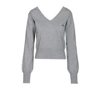 Vivienne Westwood - Pull col en V Beatrice - Femme - Pulls - Gris - Taille: 38 FR