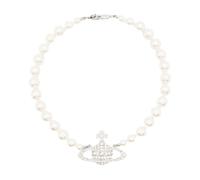 Vivienne Westwood - One Row Bas Relief Pearl Necklace - unisex - Accessoires - Blanc - Taille: S