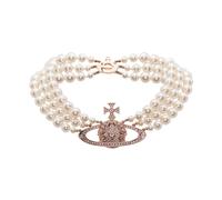 Vivienne Westwood - Orb Collier en Cristal et Perles - Femme - Accessoires - Rose - Taille: ONE Size