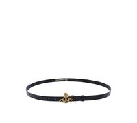 Vivienne Westwood - Small Line Orb Buckle Belt - Femme - Accessoires - Noir - Taille: ONE Size