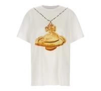 Vivienne Westwood - T-shirt Classique Gold Orb - Femme - Tops - Blanc - Taille: 38 FR
