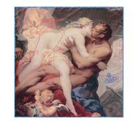Vivienne Westwood - The Kiss Silk Logo Square Scarf - unisex - Accessoires - Multicolore - Taille: ONE Size