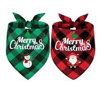 Vivifying Bandana pour Chien, 2 Bandanas triangulaires réglables avec Motif bonhommes de Neige de Noël et Vieux Hommes, Costume de Noël pour Petits, Moyens et Grands Chiens