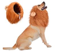 Vivifying Crinière de lion pour chien, costume d'Halloween pour chien réglable avec oreilles, costume de crinière de lion pour chien (marron foncé, taille M)