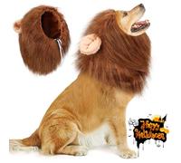 Vivifying Crinière de lion pour chien - Costume réglable avec oreilles - Crinière de lion pour chien - Marron foncé