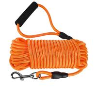 Vivifying Long Dog Leash, 32ft Floating Dog Training Leash, Check Cord Rope Lead with Comfortable Handle for Outside, Hiking, Swimming, Beach and Lake (Orange)