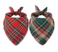 Vivifying Lot de 2 Bandanas de Noël pour Chien avec Franges, Polyvalents, Portables pour l'hiver, Noël et Le Nouvel an, Taille L