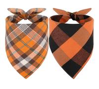 Vivifying Lot de 2 bandanas pour chien, bandana d'automne réglable pour chien (taille L, orange)