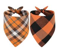 Vivifying Lot de 2 bandanas pour chien, bandanas d'automne réglables pour chien (taille S, jaune)