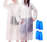 VIVIIHOO 2 pièces de Poncho de Pluie Cape de Pluie Transparente | Poncho de Pluie jetable Transparent | Accessoire de Camping et de Festival | Vêtements de Pluie Unisex pour Adultes et Enfants.