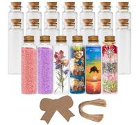 VIVIIHOO 20 pièces Petits bocaux avec Bouchons 50 ML, Mini Bouteilles en Verre avec étiquettes et Fils en Papier Kraft pour Le Message dans Une Bouteille, décorations de Mariage, Cadeaux, baptême