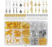 VIVIIHOO 220 pièces de Clips de Bijoux de Cheveux Spirales de Cheveux, Dreadlocks Cheveux Ensemble d'accessoires pour Les Femmes Et Les Hommes, Accessoires de Costumes de Pirates Dames, métal