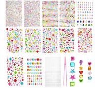 VIVIIHOO 3920 pièces de Pierres Scintillantes Autocollantes pour Bricolage DIY, Cadre Photo, Maquillage - Pierres Strass Multicolores Autocollantes avec pincettes - Pierres décoratives acryliques