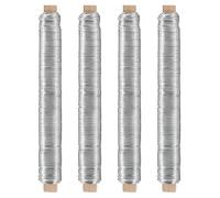 VIVIIHOO 4 Morceaux de Fil de Bricolage de 38 m de Long, Fil de Reliure antirouille Verni - Fil Floral de Haute qualité pour l'artisanat - Fil de Jardin pour Relier Les Fleurs et Les Plantes (Sliver)