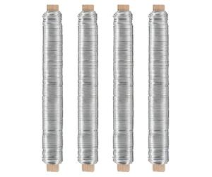 VIVIIHOO 4 Morceaux de Fil de Bricolage de 38 m de Long, Fil de Reliure antirouille Verni - Fil Floral de Haute qualité pour l'artisanat - Fil de Jardin pour Relier Les Fleurs et Les Plantes (Sliver)