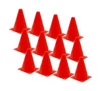 VIVIIHOO Lot de 12 cônes de marquage pour enfants - 19 cm - Pour le sport, l'équitation et l'entraînement du chien - Cônes multifonctions - Pylones robustes - Rouge
