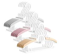 Vivikivi 15pcs Cintre Enfant, Cintres Bébé Plastique Antidérapants avec Crochets Cintres pour Enfants Extensibles pour Bébés, Tout-Petits, Enfants