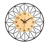 VIVILINEN Horloge Murale Géante en Bois et Métal Horloge Murale Silencieuse sans Tic-Tac Design Moderne pour Salon Chambre Cuisine Bureau Grande Pendule Murale 30cm