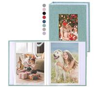 vivinin Lot de 2 albums photo de 10 x 15 cm, couverture en lin, petit album photo pour 36 pochettes pouvant contenir 72 photos, livre d'images pour photos, anniversaires de famille, vacances