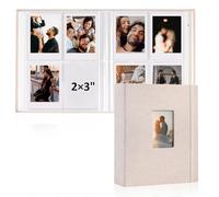 vivinin Lot de 2 albums photos Polaroid - Mini album photo de 5 x 7,6 cm pour 104 pochettes pouvant contenir 208 photos, album Polaroid à couverture rigide en lin pour photos, anniversaires de famille