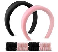 vivinin Lot de 6 bandeaux et bracelets pour le lavage du visage, bandeau de maquillage pour femme et fille, bandeau pour se laver le visage/yoga sport