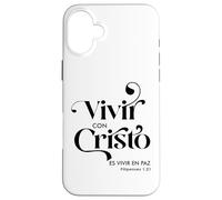 Vivir Con Cristo ES Vivir en paz Coque pour iPhone 16 Plus
