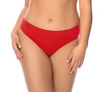 VIVISENCE 3000 Slip De Bikini Unicolore Haute Qualité Taille Normale (Top Convenant Disponible)- Fabriqué en UE, Rouge,42