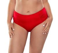 VIVISENCE 3002 Bas De Bikini Souple Unicolore Taille Haute Pièce du Set (Tops Convenants Disponibles)- Fabriqué en UE, Rouge,44