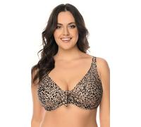 VIVISENCE 3203 Top De Bikini À Rayures Top Qualité Style Classique, Beige-Noir,110D
