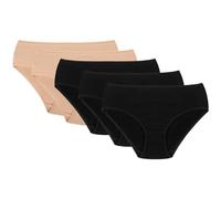 VIVISENCE 5-Pack Slip Culotte Classique 4002, Beige/Beige/Noir/Noir/Noir,38