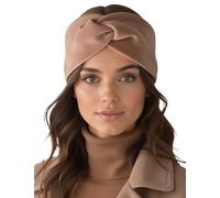 Vivisence Bandeau Femme Hiver Automne Chaud Couvre-Chefs D'hiver Confortable Élégant Accessoire Cheveux Entrelacé Devant Tricot Extensible Idéal Journées Froides, Beige,Taille Unique