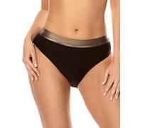 VIVISENCE Bas De Maillot De Bain Femme Slip De Bain Coupe Ajustée en Tissu Résistant Haute Qualité Anti-Décoloration Et Déformation 3230M, Noir,46