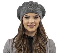 VIVISENCE Béret Femme Automne Hiver Classique Et Élégant en Laine De Haute Qualité Confort Et Style Idéal pour Les Journées Froides d'automne Et d'hiver 7047, Gris Foncé,Taille Unique