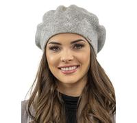 VIVISENCE Béret Femme Automne Hiver Classique Et Élégant en Laine De Haute Qualité Confort Et Style Idéal pour Les Journées Froides d'automne Et d'hiver 7047, Gris Clair,Taille Unique