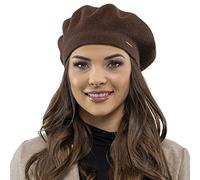 VIVISENCE Béret Femme Automne Hiver Élégant Et Chaud pour Femme Style Classique en Laine avec Ajustement Parfait Accessoire Confortable Et Idéal comme Cadeau Taille Unique 7005, Brun,Taille Unique