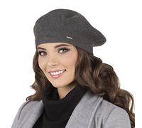 VIVISENCE Béret Femme Automne Hiver Élégant Et Chaud pour Femme Style Classique en Laine avec Ajustement Parfait Accessoire Confortable Et Idéal comme Cadeau Taille Unique, Gris Foncé,Taille Unique