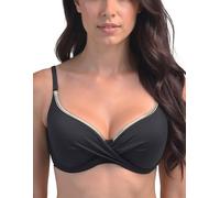 Vivisence Bikini Bra Push Up Adjustable Straps Ideal for the Beach Pool 3222, Black and Gold, 85C