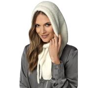 VIVISENCE Bonnet Capuche Femme pour l'hiver Et L'automne Balaclava Charmante Et Cache-Cou Élégant avec Ajustement Parfait pour Protection Contre Le Froid Et Confort Optimal 7097, Écru,Taille Unique