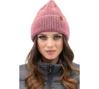 Vivisence Bonnet d'hiver pour femmes Bonnet Bonnet tricoté avec fil chauffant bicolore Automne douillet idéal pour les jours d'hiver froids et les activités de plein air Modèle 7098, rose, taille uniq