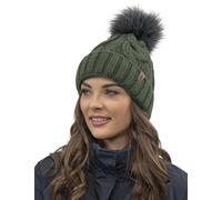 Vivisence bonnet femme avec pompon, couvre-chef chaud et confortable pour l'hiver et l'automne, bonnet d'hiver avec pompon, bonnet chaud en maille grossière, bonnet classique pour femme, fabriqué en U