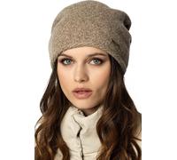 Vivisence Bonnet femme hiver en laine chaude Bonnet automne-hiver classique Douillet avec doublure intérieure Coupe parfaite Extra Confort Modèle 7087, beige mélangé, taille unique