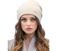 Vivisence Bonnet femme Hiver En laine chaude Bonnet classique automne-hiver Douillet et parfaitement ajusté Trois plis sur la doublure arrière Extra Confort Modèle 7085, Ecru, un ve