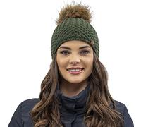 VIVISENCE Bonnet pour Femme Automne Hiver 7016, Vert,Taille Unique