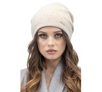 VIVISENCE Bonnet pour Femme L'automne Et l'hiver Classique Ajusté en Laine avec Trois Plis À L'arrière pour Un Ajustement Parfait Plaque Doublure Isolante Intérieure pour 7085, Écru,Taille Unique