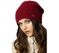 VIVISENCE Bonnet pour Femme L'automne Et l'hiver Classique Ajusté en Laine avec Trois Plis À L'arrière pour Un Ajustement Parfait Plaque Doublure Isolante Intérieure pour 7085, Bordeaux,Taille Unique