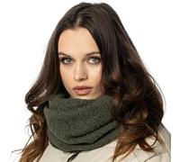 VIVISENCE Cache-Cou Pour Femme L'automne Et L'hiver Classique En Laine Douce Et Chaude Avec Plaque Décorative Idéal Pour Les Froides Journées 7108, Vert Mélange,Taille Unique